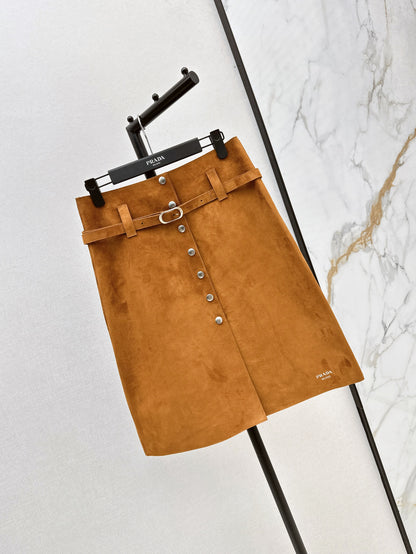 Pra 25fw leather skirt