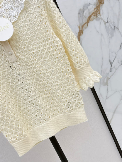 Cho 25fw lace knit shirt