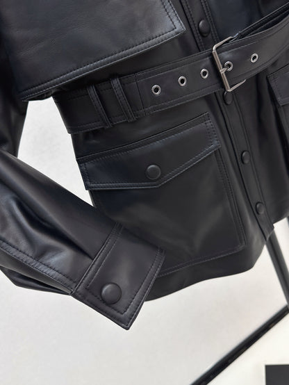 Saint lau 25fw leather coat