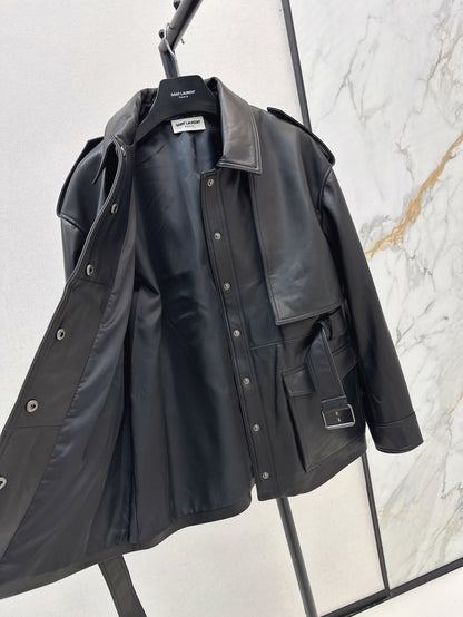 Saint lau 25fw leather coat