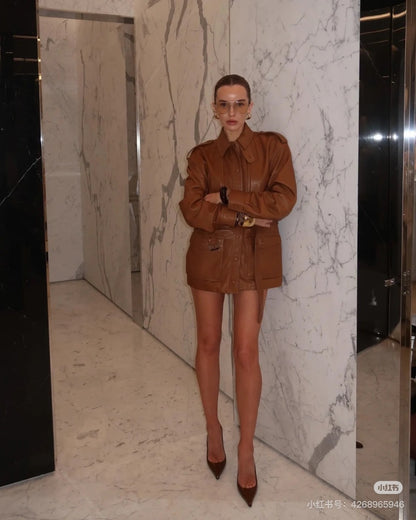 Saint lau 25fw leather coat