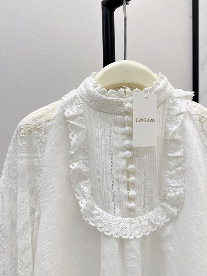 Zimm 25ss lace lInen shirt