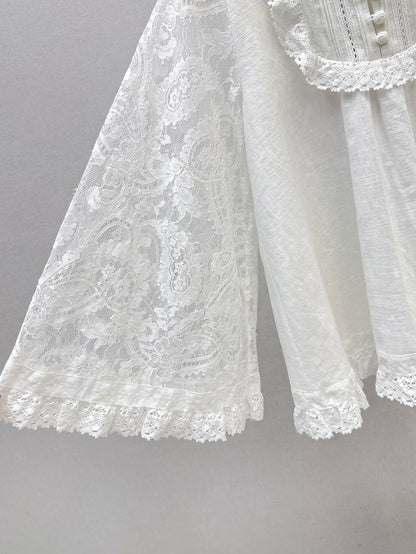 Zimm 25ss lace lInen shirt