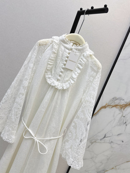 Zimm 25ss lace linen dress