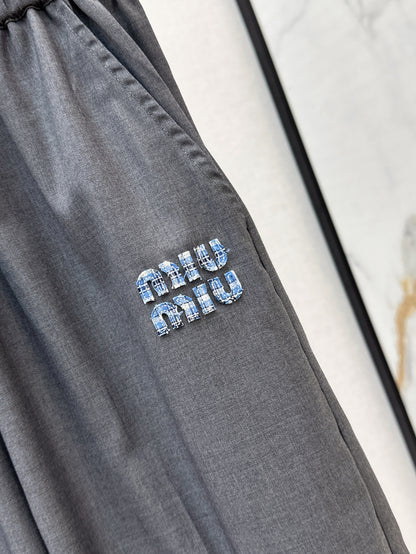 Miu 25fw drawstring pants