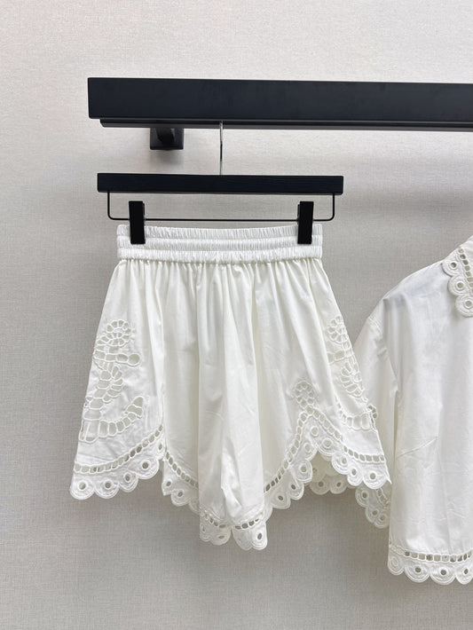 Zimm 25ss embroidered short