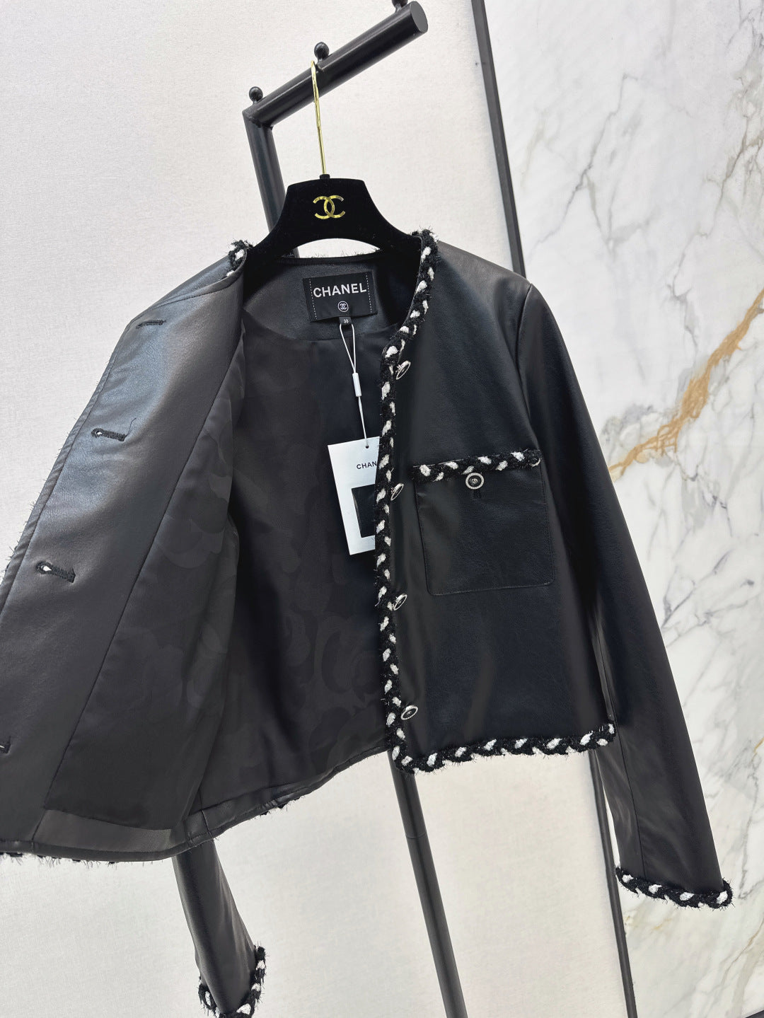 Chan 25fw leather jacket