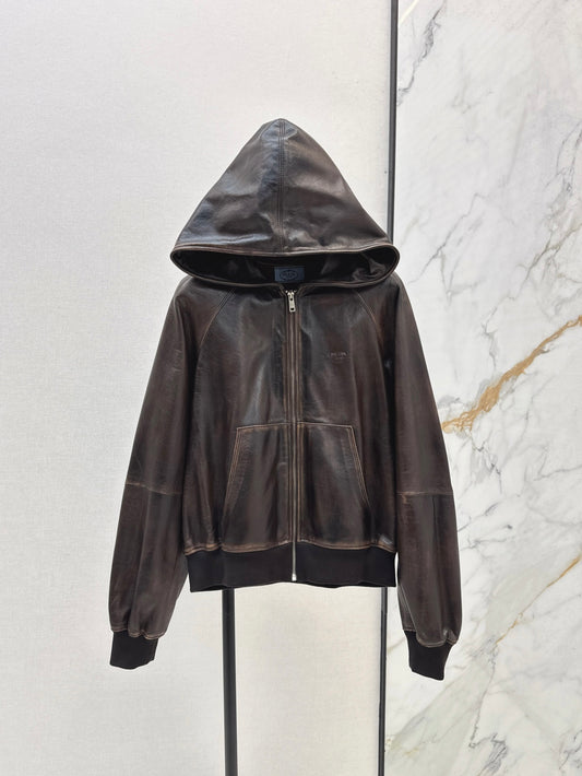 Pra 25fw leather jacket