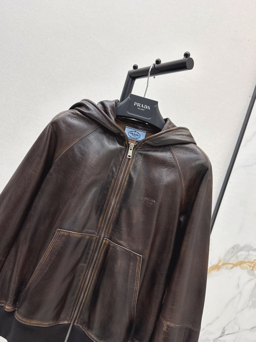 Pra 25fw leather jacket