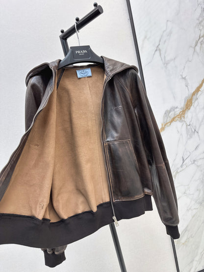 Pra 25fw leather jacket
