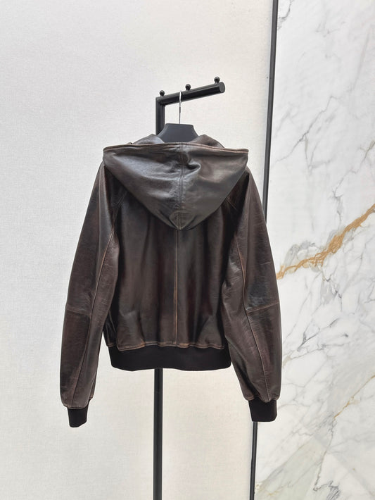 Pra 25fw leather jacket