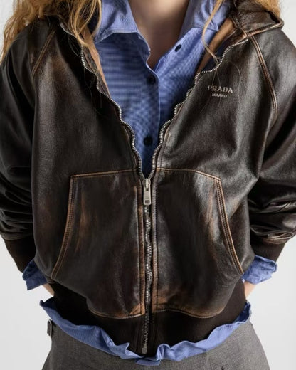 Pra 25fw leather jacket