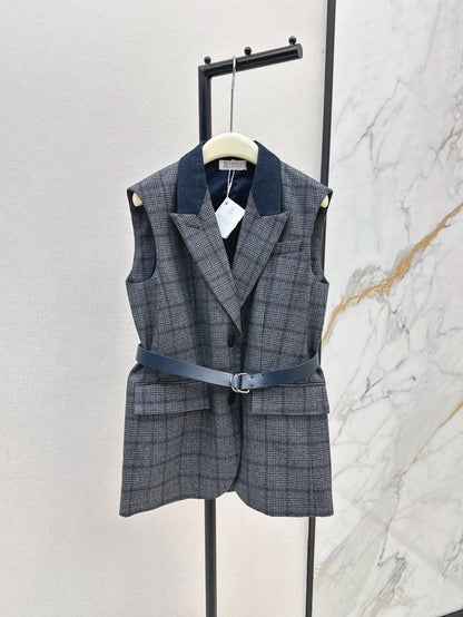 Brun 25fw plaid vest