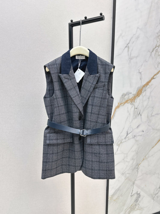 Brun 25fw plaid vest