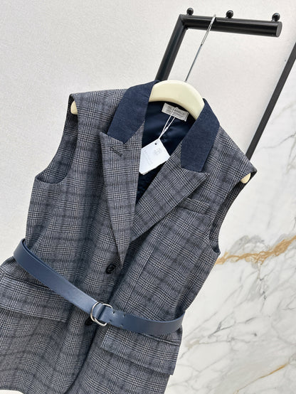 Brun 25fw plaid vest