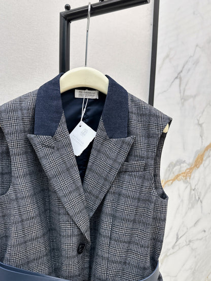 Brun 25fw plaid vest