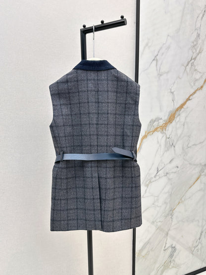 Brun 25fw plaid vest