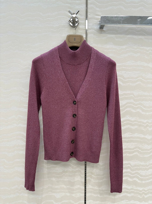 Brune 25fw knitted cardigan vest set
