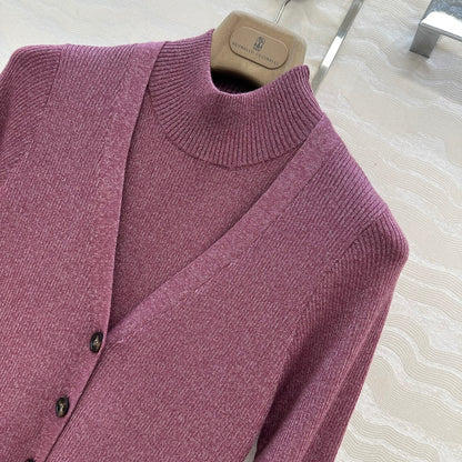 Brune 25fw knitted cardigan vest set