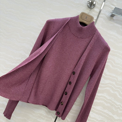 Brune 25fw knitted cardigan vest set