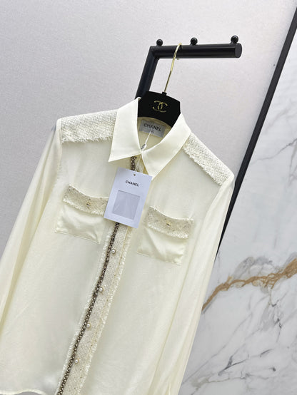 Chan 25fw woven silk shirt