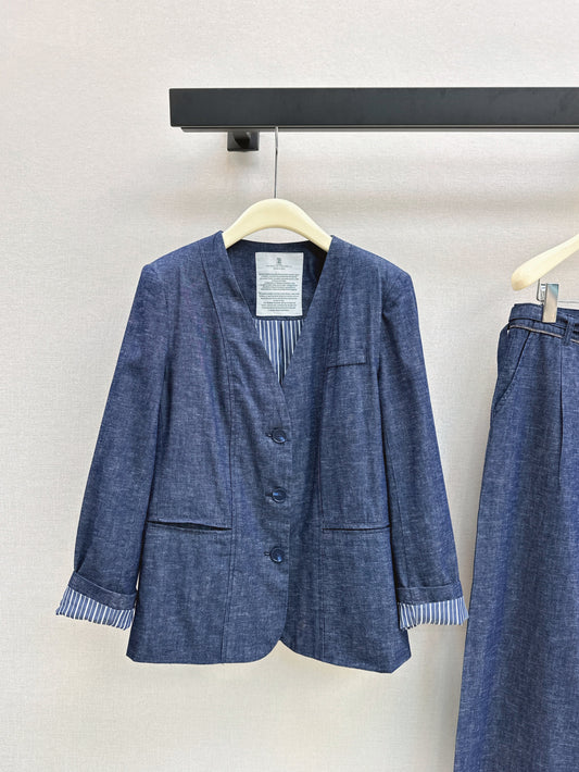 Brune 25fw denim blazer