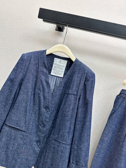 Brune 25fw denim blazer