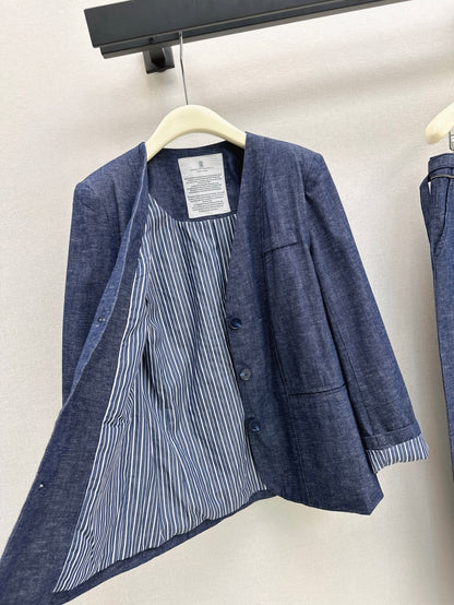 Brune 25fw denim blazer