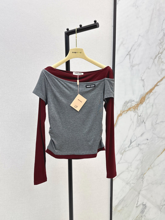 Miu 25fw off-shoulder shirt