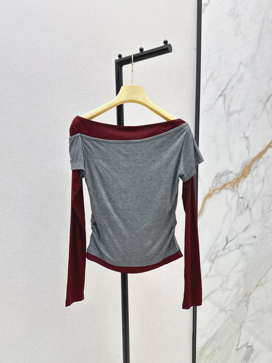 Miu 25fw off-shoulder shirt