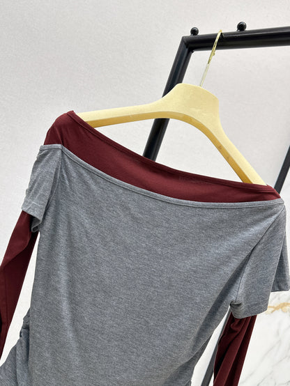 Miu 25fw off-shoulder shirt