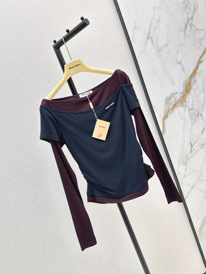 Miu 25fw off-shoulder shirt