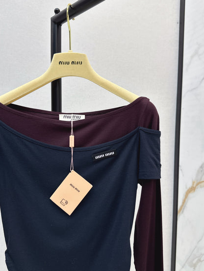 Miu 25fw off-shoulder shirt