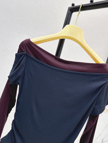 Miu 25fw off-shoulder shirt