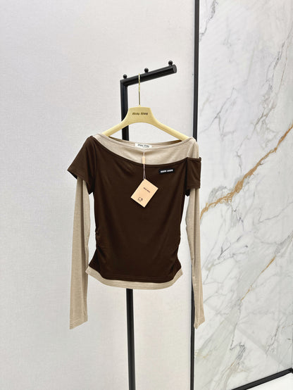 Miu 25fw off-shoulder shirt