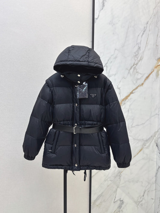 Pra 25fw removable sleeves down jacket