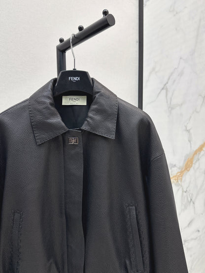 Pra 25fw leather jacket