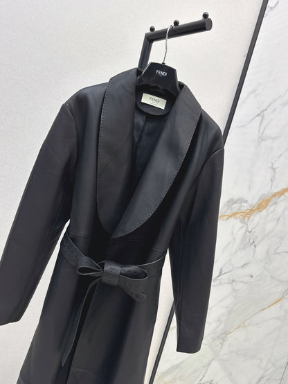 Fend 25fw leather coat