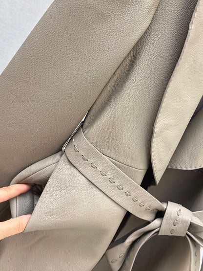Fend 25fw leather coat